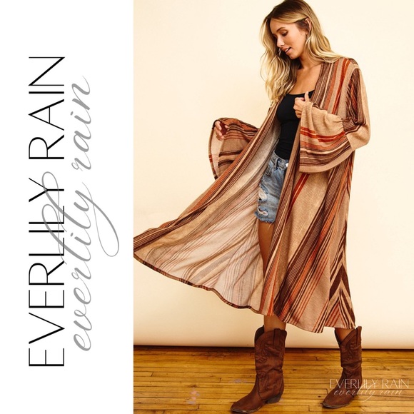 Pretty Ruffle Sleeve Duster Cardigan - Picture 2 of 12